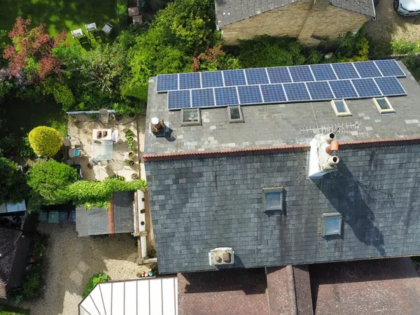 Drone view of a flat roof