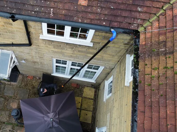 Gutter vacuum cleaning from ground level